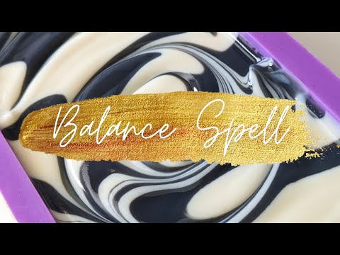 Balance - Intention Soap - Black & White with Snowflake Obsidian Stones