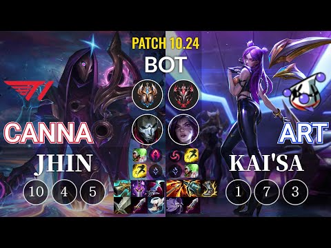T1 Canna Jhin vs RJ Art Kai'Sa Bot - KR Patch 10.24