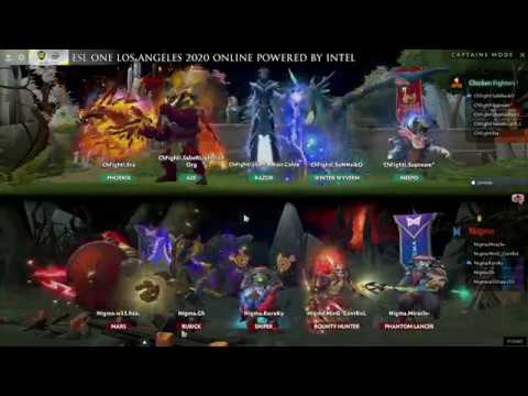 NIGMA.MIRACLE (PHANTOM LANCER) VS Chfight!supream^(meepo) comeback ESL ONE LOS ANGELES #DOTA2
