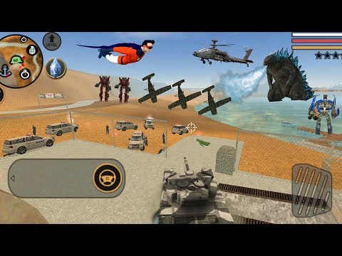 Vegas Crime Simulator (Tank Destroyer Policeman and Helicopter) godzilla on sea - Gameplay HD