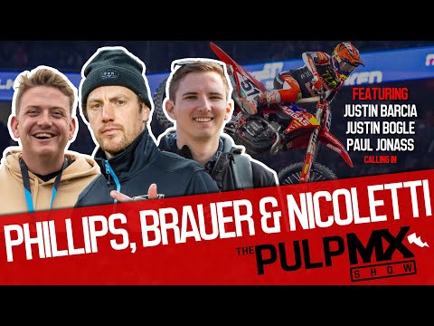 PulpMX Show 539 - Justin Barcia, Justin Bogle & Jeremy Seewer. Phillips, Brauer, Nicoletti in Studio