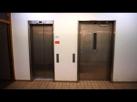 Amazing 1980s Reber Schindler R-series fast traction elevators @ Rosenkrantz' gate 9, Oslo, Norway