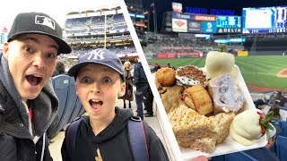 Game-used baseballs and a TON of free food at Yankee Stadium
