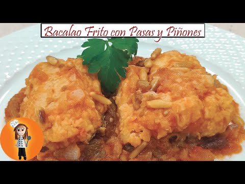 Bacalao Frito con Pasas y Piñones | Receta de Cocina en Familia
