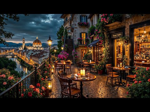 Italy Terrace Jazz at Night ☕ Romantic Jazz Music & Soft Bossa Nova for Calm Evenings