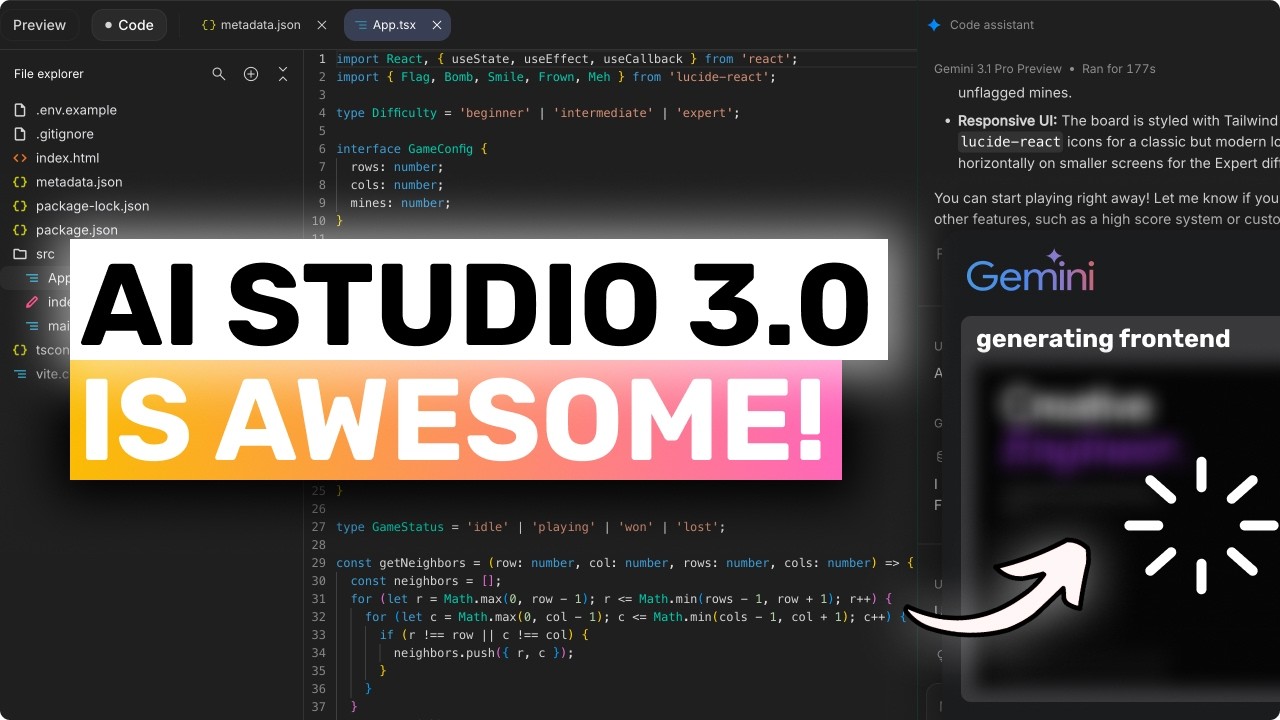 Google AI Studio 3.0 (Fully Free): This is ACTUALLY AWESOME!