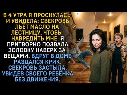 Я увидела свекровь😱льёт масло на лестницу🧴навредить мне📞позвала золовку😏Потом раздался резкий крик