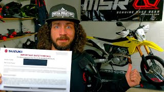 Important Safety Recall on Suzuki DRZ4S & SM Motorcycles!