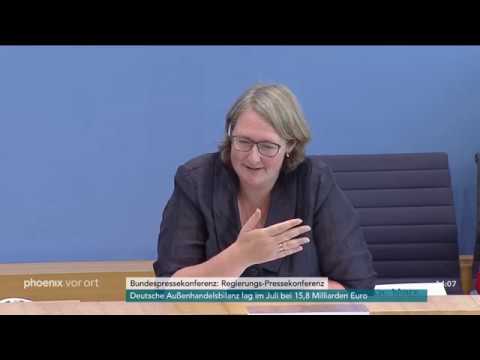 Regierungs-Pressekonferenz zu den Zweifeln an Hetzjagden in Chemnitz am 07.09.18