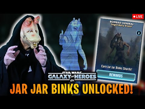 Jar Jar Binks Unlocked + Gameplay Testing LIVE - Bombad General Legendary Event - SWGoH
