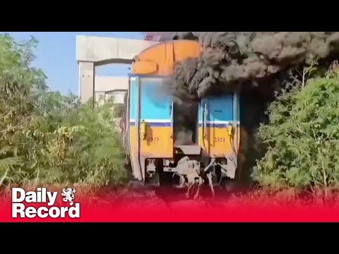 Construction crane falls on passenger train in Thailand, killing at least 22 people