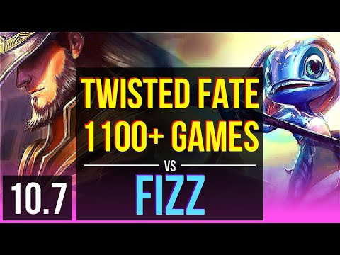 TWISTED FATE vs FIZZ (MID) | 2.8M mastery points, 1100+ games, KDA 2/1/12 | NA Grandmaster | v10.7