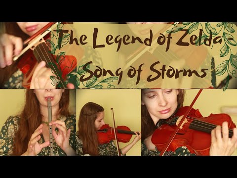 The Legend of Zelda (Ocarina of Time)  -  Song of storms  (violin, piano and penny whistle cover)