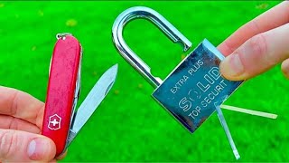 How to open a lock with a Swiss Army Knife / Lock picking The tools of a Victorinox SAK