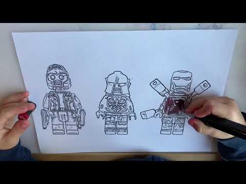 Coloring marvel lego minifigures