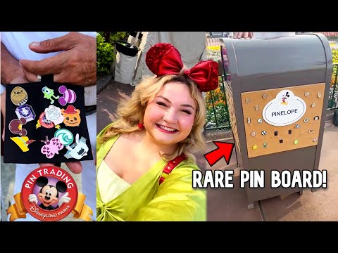 Rare Pin Trading Trash Can & Cast Member Pin Sash in Epcot?! Amazing Pin Trading Day!