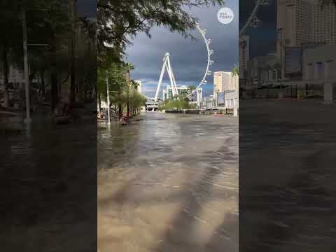 See Las Vegas streets become rivers inundated by Tropical Storm Rachel's rain