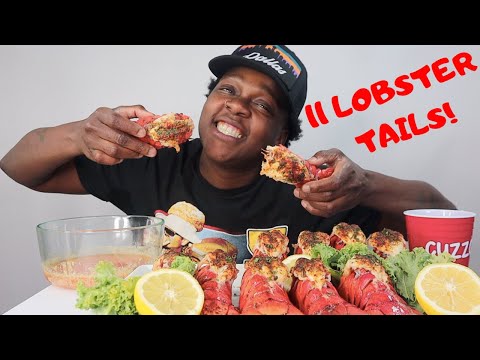 11 LOBSTER TAILS IN 11 BITES MUKBANG CHALLENGE BY TAE AND LOU!