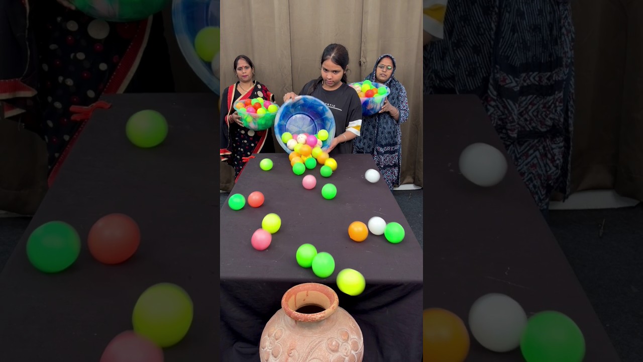 Colour ball roll in matka challenge #shorts