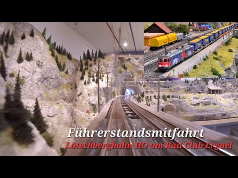 Cab Ride : Führerstandsmitfahrt am Lötschberg HO mit Re 10/10 & LKW Walter (Rail Club Erguël)
