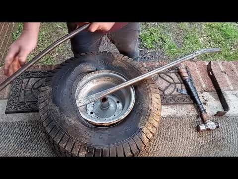 How to install a inner tube with hand tools.