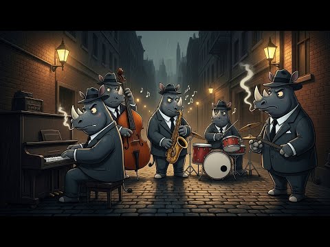 Rhino Mafia Street Jam — Hard Bop Jazz Under the Rain