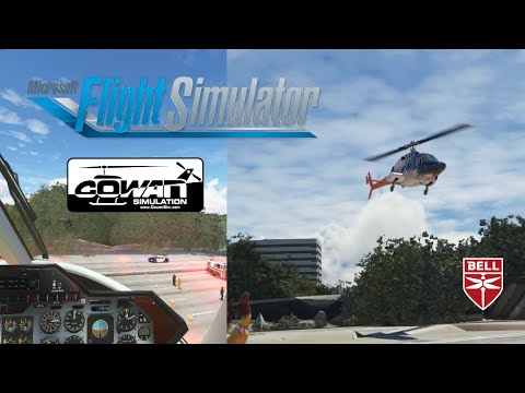 Cowansim Bell 222B in Microsoft Flight Simulator HEMS Santa Ana LA Helipads MSFS2020