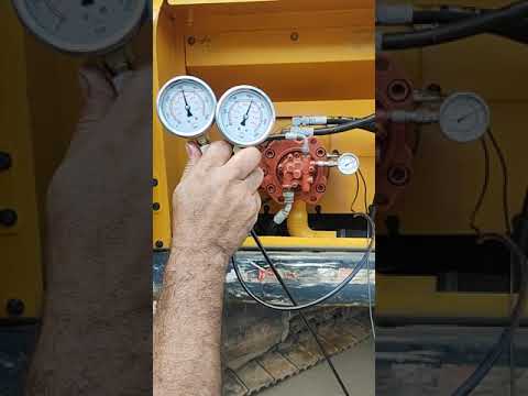 Medição pressão bomba K3v112 Hyundai 210LC7