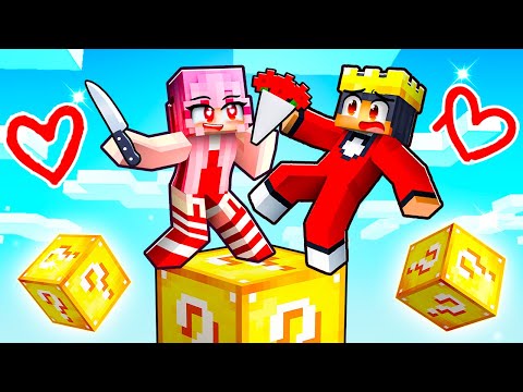 LOCKED On ONE LUCKY BLOCK With CRAZY FAN GIRL!