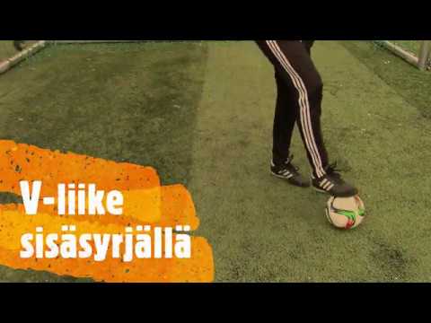 FC Kontu pallonhallinta harjoitteet, V-liike sisäsyrjällä