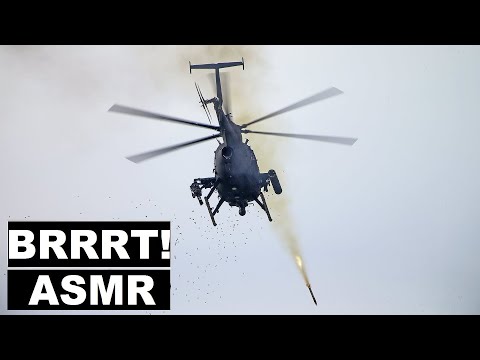Amazing AH-6 Little Bird Helicopter BRRRT! ASMR - AH-6 Little Bird Minigun & Rocket Live Fire