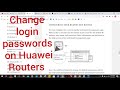 HUAWEI Router - How to change wifi logins and passwords