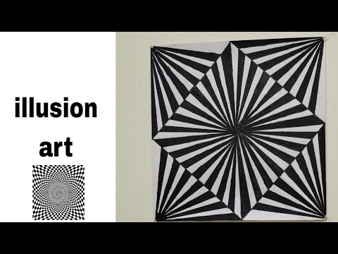 How To Make Draw Geometric Square Optical Illusion Art.