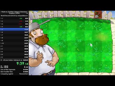 Plants vs. Zombies 100% (Shopless) in 8:29:37