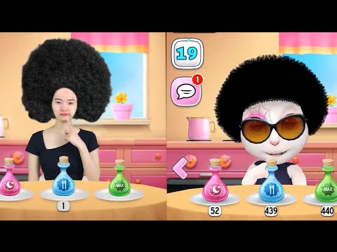 Cute Girl Imitate Angela Level 18 - 20 | My Talking Angela In Real Life 👉 @dakotandcheyanna