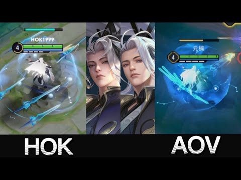 HOK x AOV Cooperative skin comparison video｜Vídeo de comparação de pele（Zhu Geliang & Tulen）