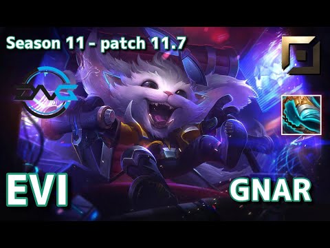 【韓国サーバー/C1】DFM Evi ナー(Gnar) VS アーゴット(Urgot) TOP - Patch11.7 KR Ranked【LoL】