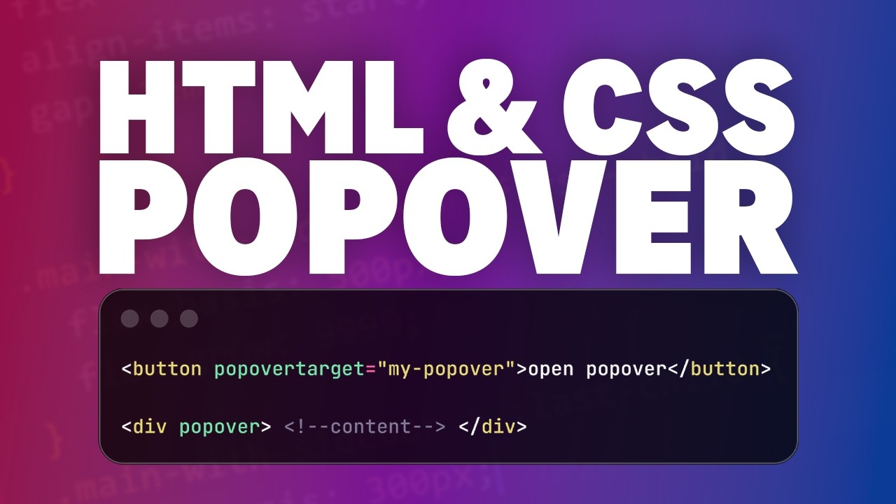 Native popovers with smooth animations (no JS required)