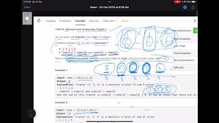 YouTube video 'Leetcode Weekly contest 368 - Easy & Medium -  Minimum Sum of Mountain Triplets II & I'