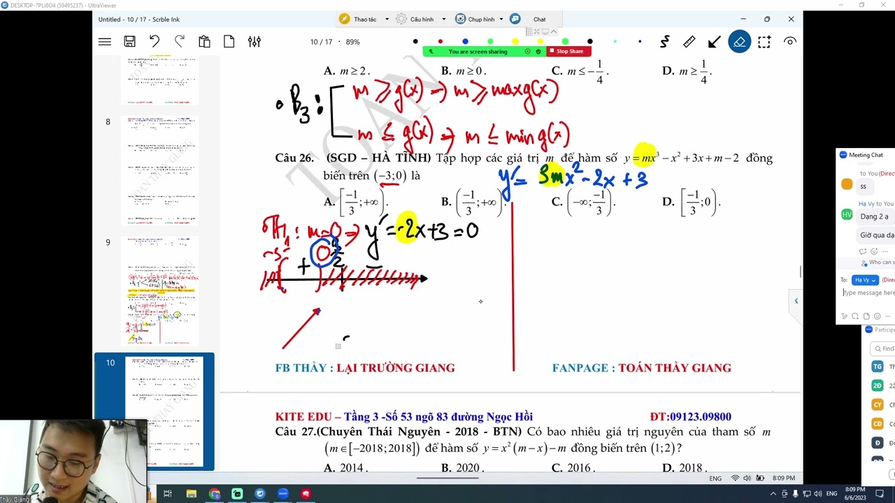 TÌM M ĐỂ HÀM BẬC 3 ĐƠN ĐIỆU TRÊN KHOẢNG (PP CÔ LẬP M)