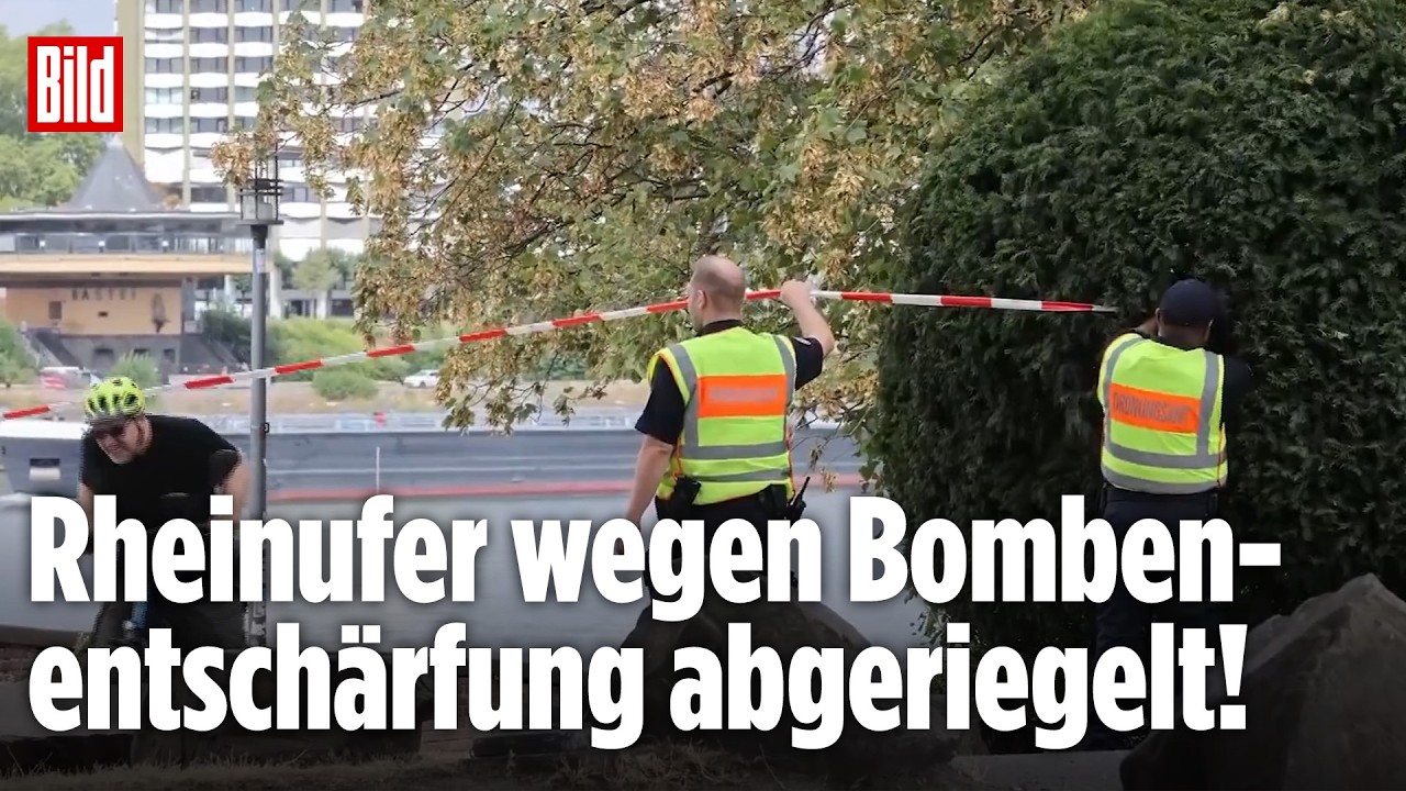 KÖLN: Fliegerbombe im Rhein entdeckt und entschärft! RTL-Zentrale mitten im Sperrgebiet!