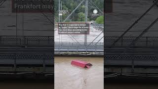 Shed Hits Bridge During Frankfort Kentucky Flooding
