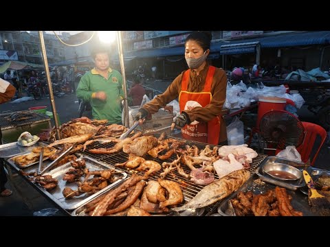Yummy Different Varieties Street Food @Phsa Orussey - Evening Grill Meats & Testy on The Street