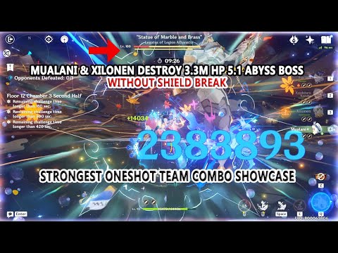 Mualani & Xilonen Destroys 3.3M HP 5.1 Abyss Boss Without a Shield Break | Strongest Oneshot Team