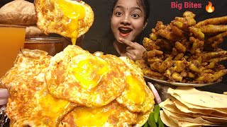 ASMR SUNNY SIDE UP EGG CURRY SPICY CHICKEN FEET MASALA LUCHI WITH RICE FOOD EATING VIDEOS Mp4 3GP & Mp3
