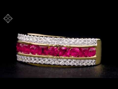 1ct Ruby and Diamond Eternity Ring 18K White Gold - Asteria Collection - FT98-TY