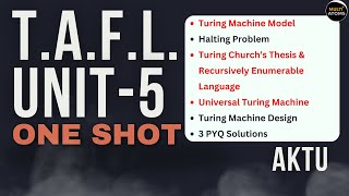 TAFL I UNIT-5 I One Shot I Turing Machines and Recursive Function Theory I AKTU Exam | Tafl One Shot