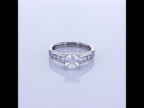0.50CT Ritani Channel Set Princess Cut Shoulders Semi Mount