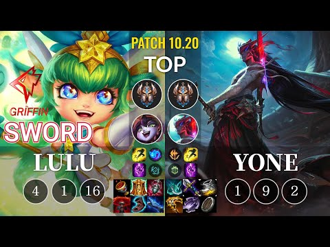 GRF Sword Lulu vs Yone Top - KR Patch 10.20