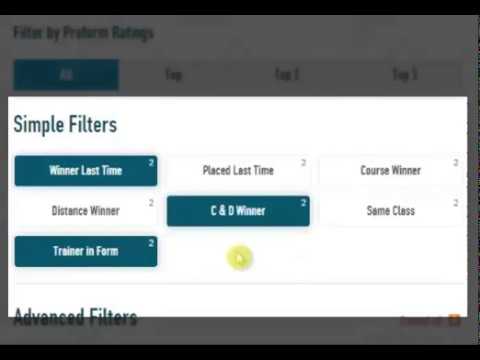 Betfinder Filter Button Numbers